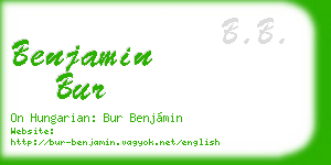 benjamin bur business card
